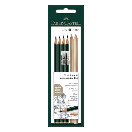 Faber-Castell&#xAE; Castell 9000 Sketching Pencil &#x26; Accessories Set